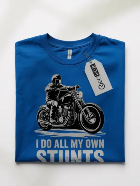 Epic I Do All My Own Stunts Shirt – Funny Motorcycle Wheelie Tee - Image 10