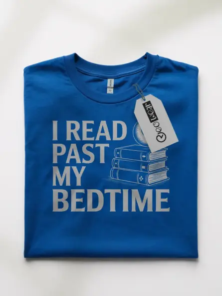 Charming I Read Past My Bedtime T-Shirt – Moon & Books Graphic Tee for Night Owl Readers - Image 10