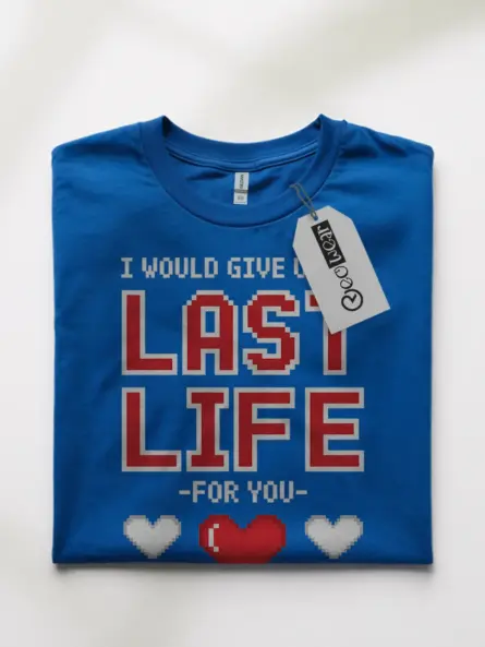 Pixel Heart Gamer Couple T-Shirt – Retro 8-Bit Love Apparel - Image 4