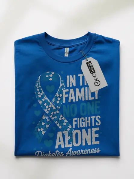 In This Family No One Fights Alone Diabetes Shirt – Bold Support Tee - Image 4