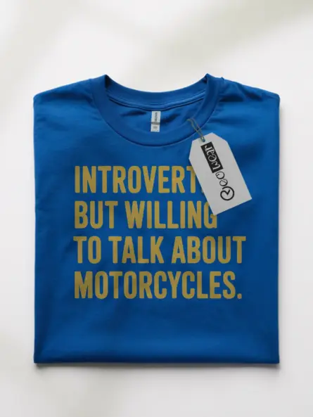Bold Introvert Motorcycle T-Shirt – Vintage Humor for Bikers - Image 10