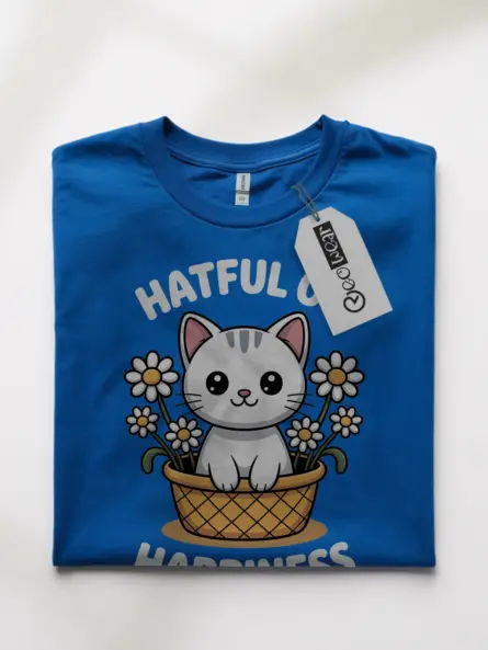 Cheerful Kawaii Cat T-Shirt – Hatful of Happiness Gift Tee - Image 10
