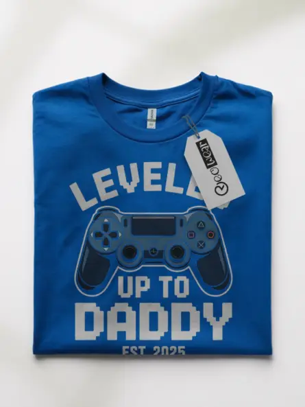 Leveled Up to Daddy Gaming T-Shirt for New Dads 2025 - Image 4