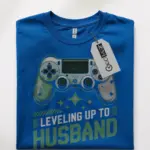 leveling up to husband gamer t-shirt