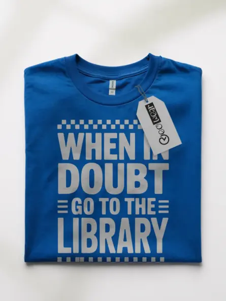 Library Quote Shirt – Bold Retro When in Doubt Go to the Library Tee - Image 10