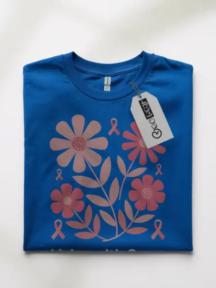Elegant Living with Grace Breast Cancer Shirt – Floral Pink Ribbon Tee - Image 10