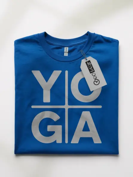 Minimalist Yoga Shirt – Bold Grid Logo Tee for Wellness Brands - Image 10