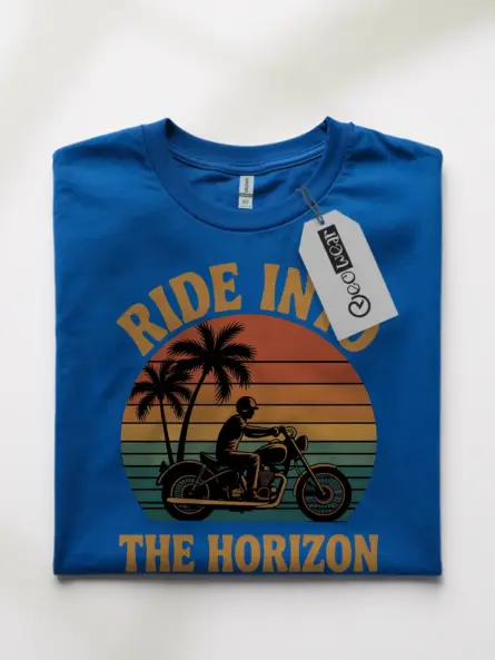 Motorcycle Sunset T-Shirt Ride Into The Horizon - Image 10