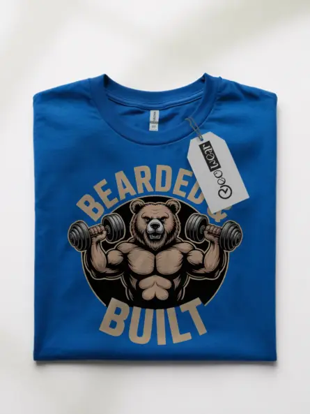 Muscle Bear T-Shirt – Bearded and Built Funny Gym Graphic Tee - Image 10