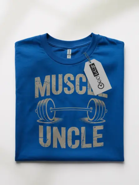 Muscle Uncle T-Shirt – Vintage Barbell Gym Tee for Fitness Lovers - Image 10