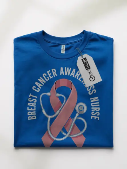 Powerful Nurse Breast Cancer Shirt – Pink Ribbon Awareness Tee - Image 10