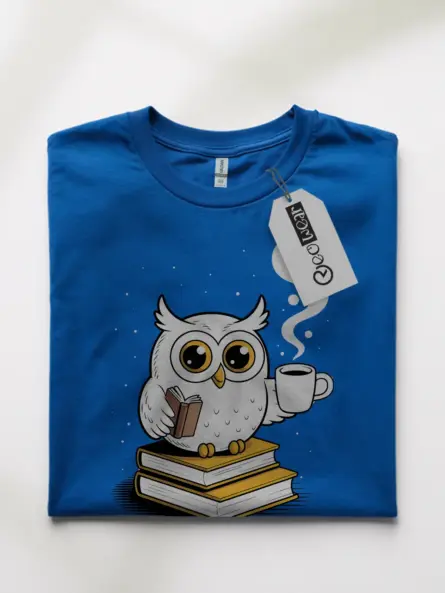 Owl Reading Shirt – Enchanting Graphic Tee for Night Book Lovers - Image 10
