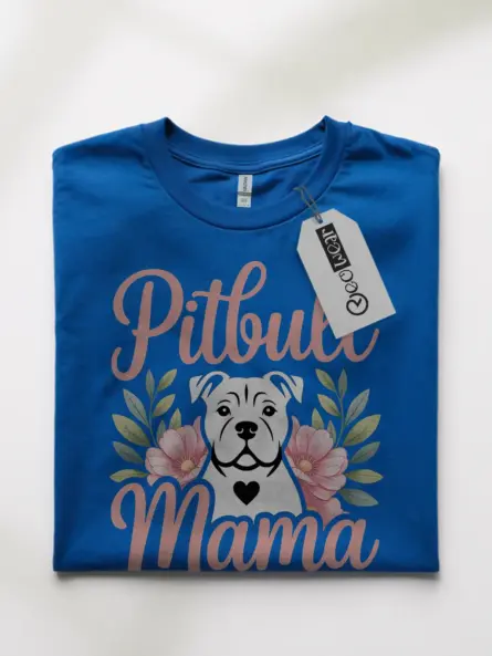 Adorable Pitbull Mama Shirt – Feminine Floral Dog Mom Gift Tee - Image 10