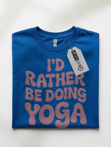 Rather Be Doing Yoga Shirt – Bold Retro Bubble Font Tee for Wellness Vibes - Image 10