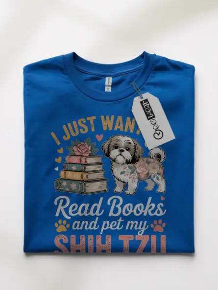 Read Books T-Shirt – Cozy Floral Shih Tzu Tee for Pet-Loving Bookworms  ⸻ - Image 10