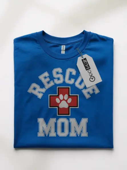 Bold Rescue Mom T-Shirt – Varsity Style Dog Lover Apparel - Image 10