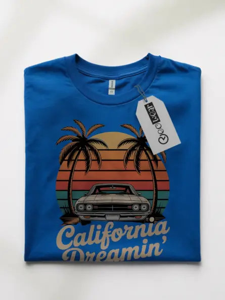 Retro California Dreamin Muscle Car T-Shirt - Image 10