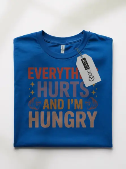 Retro Gym Motivation T-Shirt – Everything Hurts and I’m Hungry - Image 10