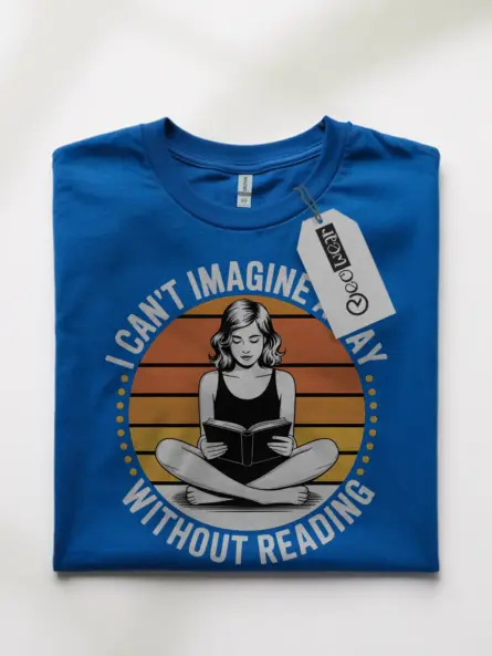Retro Reading T-Shirt – 70s Style Sunset Graphic Tee for Book Lovers - Image 4