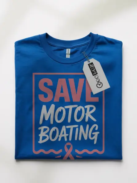 Save Motor Boating Shirt – Funny Pink Ribbon Awareness Tee - Image 10