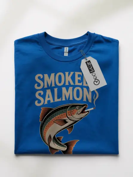 Smoked Salmon T-Shirt – Bold Vintage Tattoo Graphic Tee for Seafood Fans - Image 10