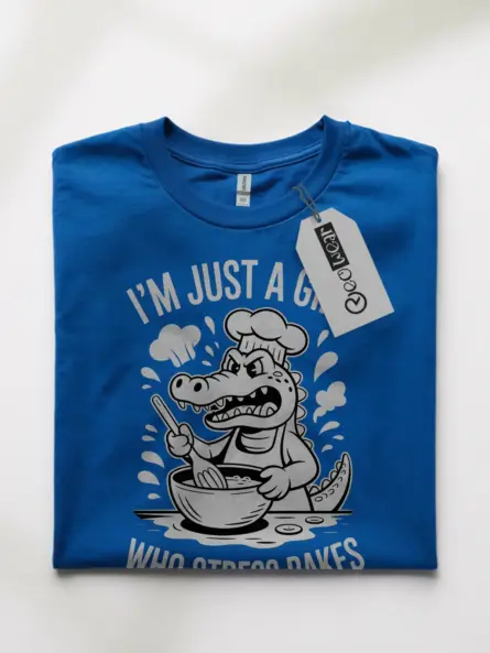Funny Stress Baking Shirt for Women – Cute Alligator Cartoon Tee - Image 10