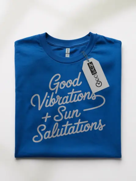 Sun Salutation T-Shirt – Good Vibrations Minimalist Yoga Tee - Image 10