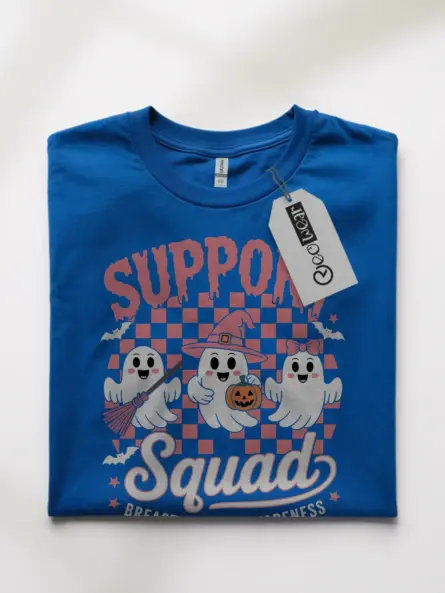 Support Squad Breast Cancer Shirt – Cute Halloween Awareness Tee - Image 10