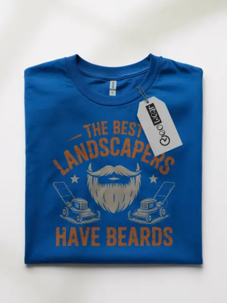 Landscaper T Shirt – Funny Beard Lawn Mowing Graphic Tee for Men - Image 10