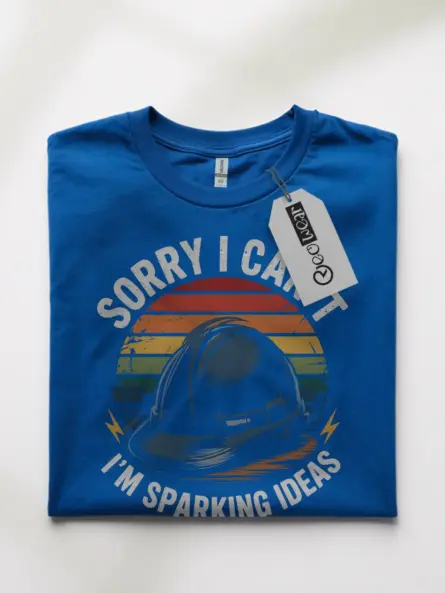 Vintage Electrician Hard Hat T-Shirt - Image 10