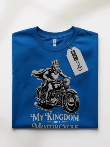 Epic Vintage Motorcycle T-Shirt – Bold “My Kingdom for a Motorcycle” Design - Image 10