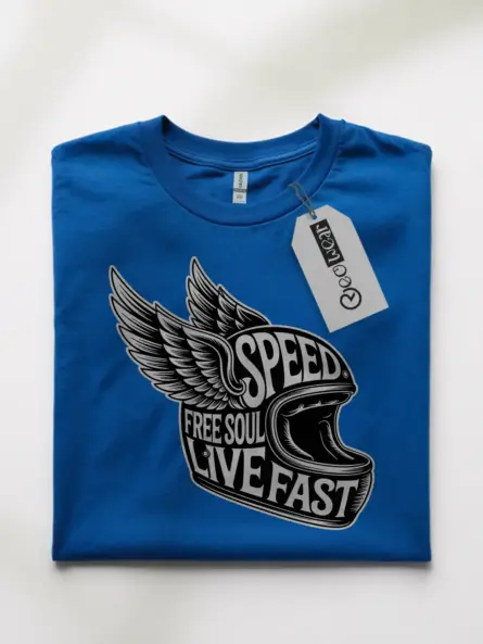 Legendary Winged Motorcycle Helmet T-Shirt – Live Fast Free Soul - Image 10