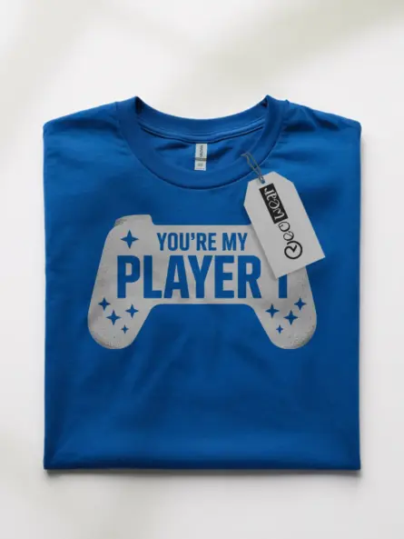 gamer couple player 1 t-shirt