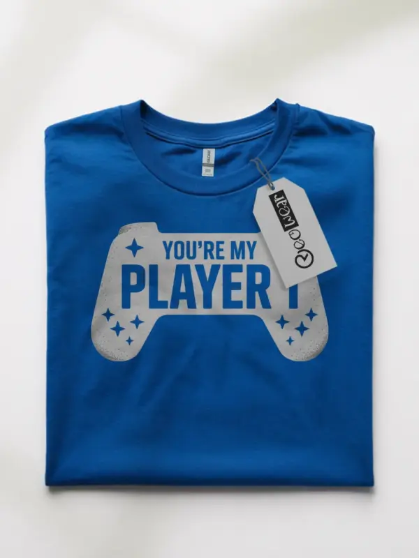 gamer couple player 1 t-shirt