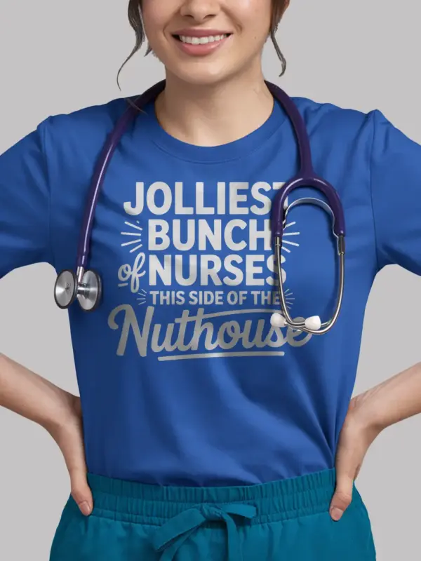 royal blue jolliest bunch of nurses shirt