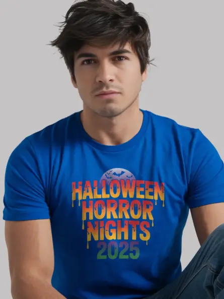 Rear image royal tee — dripping text halloween horror nights t-shirt