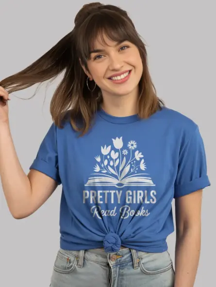 Pretty Girls Read Books T-Shirt – Feminine & Bold - Image 11
