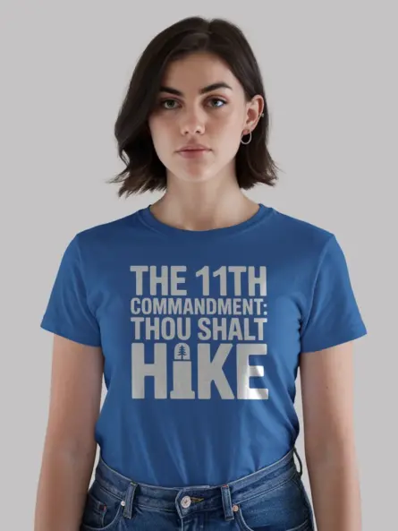 11th Commandment Hiking Shirt – Bold Thou Shalt Hike Graphic Tee - Image 12