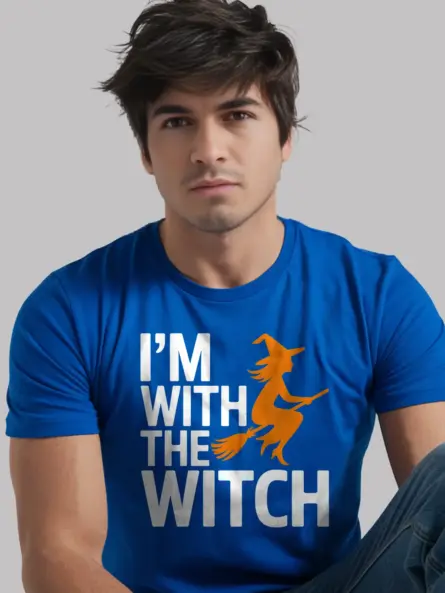 I'm With The Witch Halloween Couple T-Shirt - Image 6
