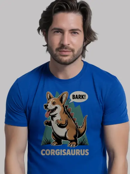 Vintage Corgi Dinosaur Shirt – Funny “Bark Corgisaurus” Graphic Tee - Image 9