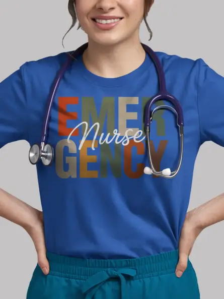 royal blue emergency nurse shirt