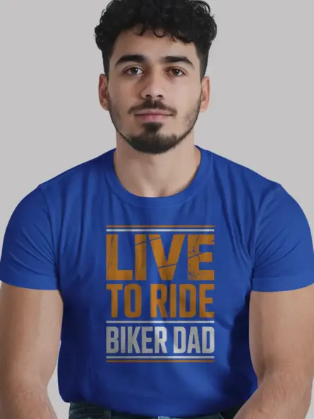 Bold Biker Dad Shirt – Live to Ride Vintage Distressed Tee for Men - Image 12