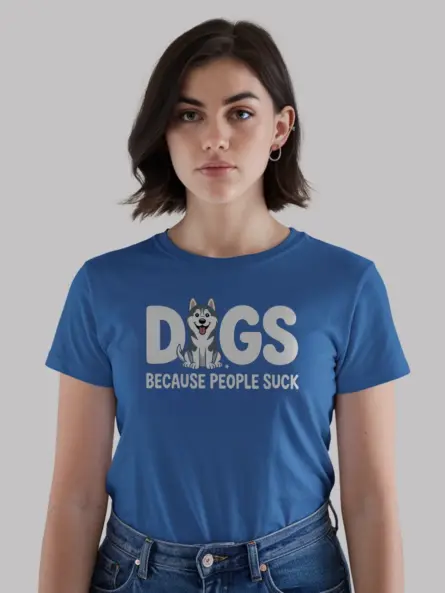Edgy Dogs Because People Suck Shirt – Funny Husky Meme Tee - Image 12