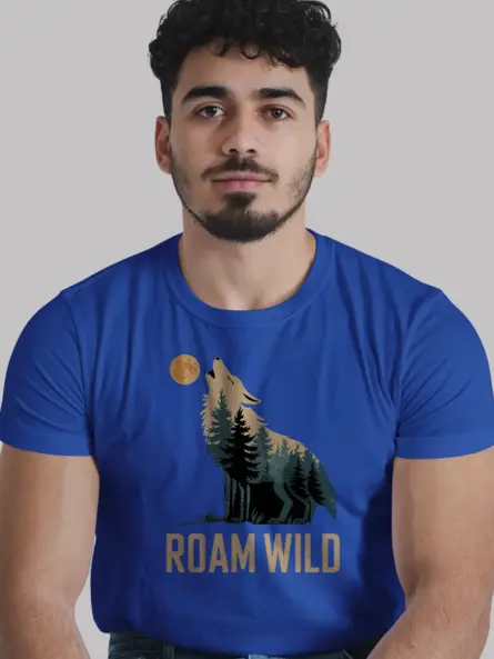 Forest Wolf Silhouette T-Shirt Roam Wild Design - Image 12