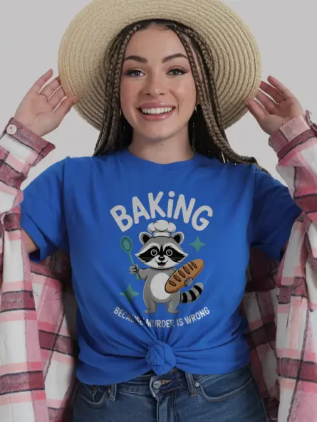 Funny Baking T Shirt – Dark Humor Raccoon Graphic Tee - Image 12
