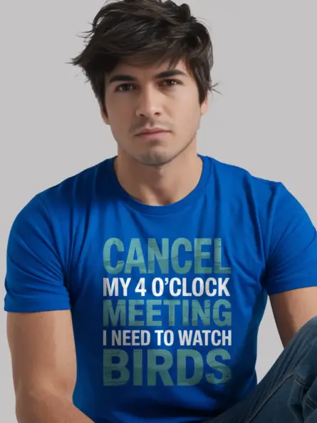 Funny Bird Watching Meeting T-Shirt for Remote Workers & Backyard Birders - Image 12