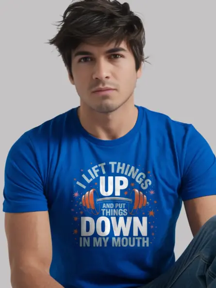 Funny Gym T Shirt for Lifting Weights – I Lift Things Up and Put Them Down Design - Image 11