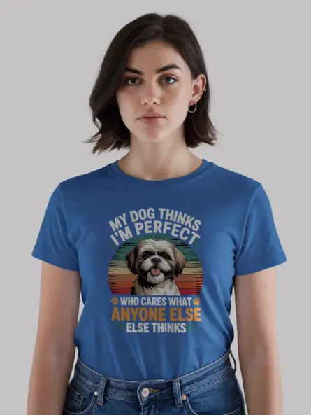Funny Shih Tzu T-Shirt – Vintage Dog Mom Graphic Tee with Heart - Image 11