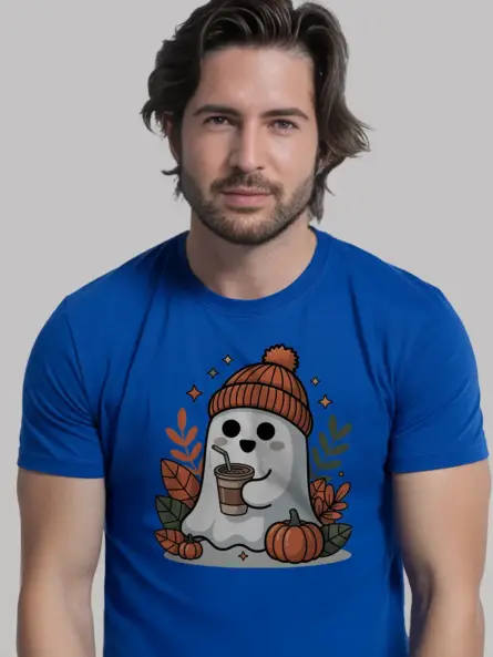 Ghost Iced Coffee Shirt – Trendy Fall Tee for Cozy Halloween Vibes - Image 12