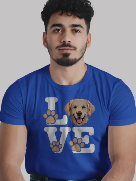 Golden Retriever Love Shirt – Adorable Minimalist Dog Lover Tee - Image 12